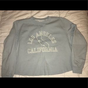 Light blue crop sweat shirt